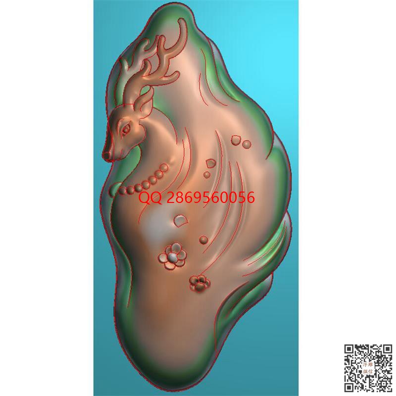 GDD-042玉雕随形梅花鹿挂件带线.jpg