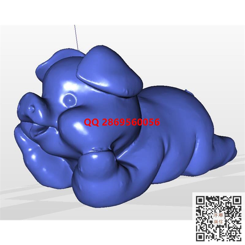 趴猪stl圆雕图可爱小猪3d打印三维立体模型