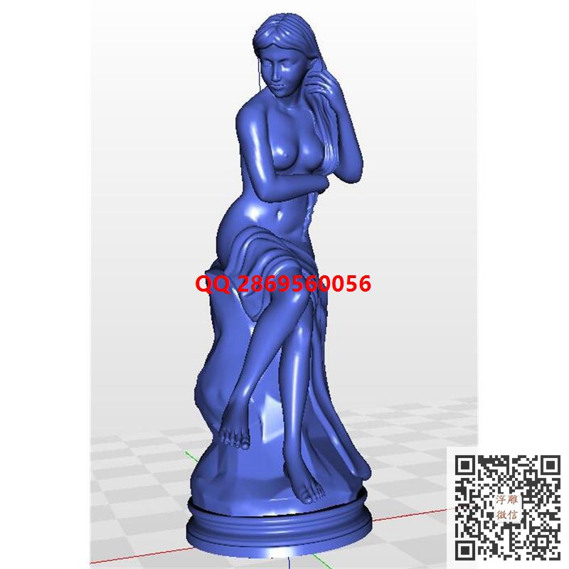 少女雕像人物坐像stl圆雕图3d打印三维立体模型