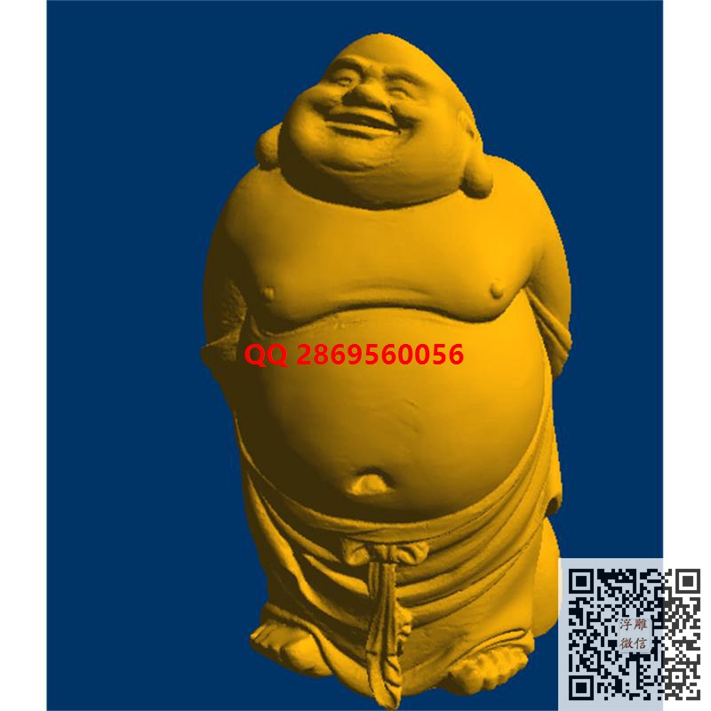 小和尚抬头stl圆雕图3d打印三维立体模型弥勒佛站像圆雕图
