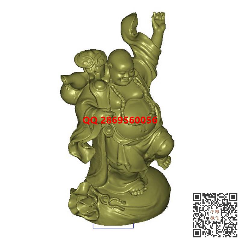 布袋和尚stl圆雕图布袋佛3d打印三维立体模型布袋佛摆件电脑数控雕刻图