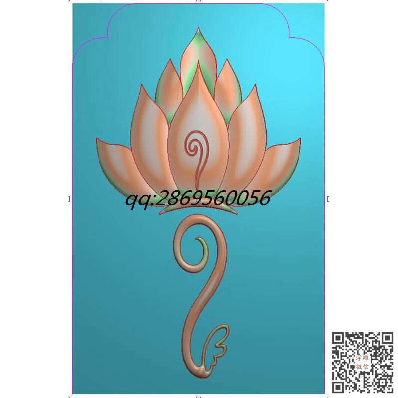 藏式莲花火焰莲花瓣精雕图