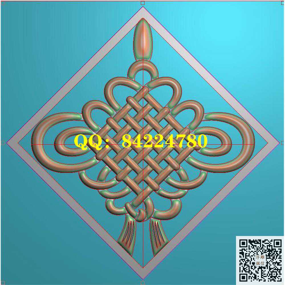 ZGJ-005中国结带线精雕图灰度图 ZGJ-005中国结带线精雕图灰度图