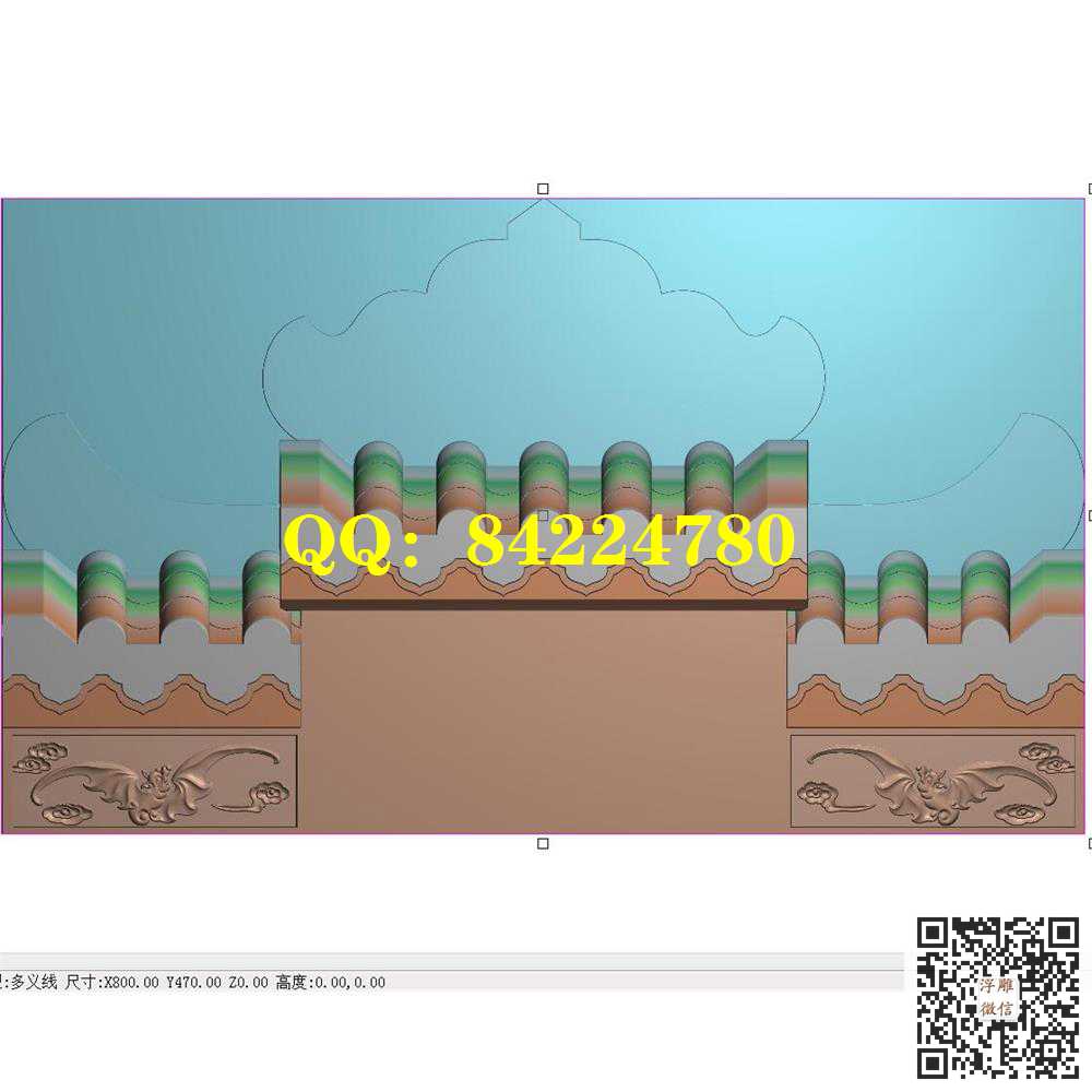 蝙蝠墓碑瓦800-470精雕图灰度图 蝙蝠墓碑瓦800-470精雕图灰度图