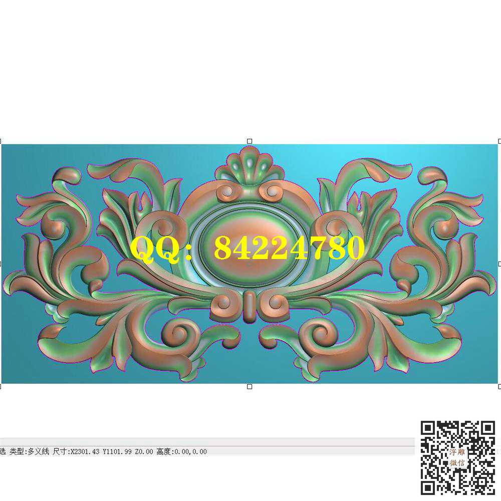 别墅洋花OH0032精雕图灰度图