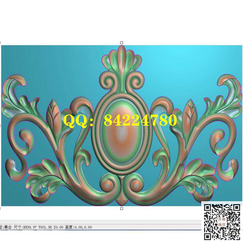 别墅洋花OH0040精雕图灰度图