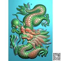 玉雕龙挂件仿古龙牌玉佩单龙戏珠精雕图jdp灰度图bmp电脑雕刻浮雕图数控雕刻机图素材