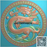 圆形回纹龙圆龙圆盘挂匾挂屏精雕图jdp灰度图bmp电脑雕刻浮雕图数控雕刻机图素材